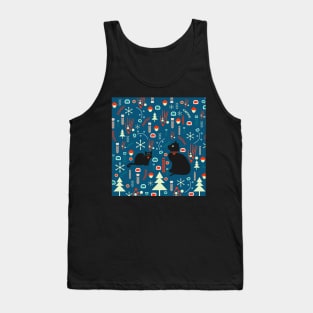 Black kitties in winter Tank Top